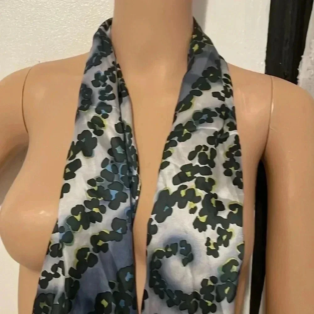 Echo women’s paisley silk scarf (os storm blue multi )